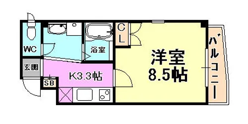 クレアール本山【2階】の間取り