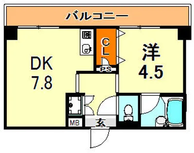 サンライズコート【3階】の間取り