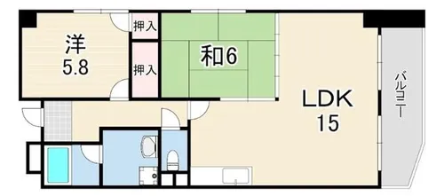 カーサコモド芦屋【2階】の間取り