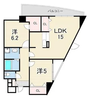 カーサコモド芦屋【2階】の間取り