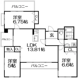 楠葉並木レジデンススクエア【3階】の間取り