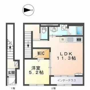 ボヌールQ2【2階】の間取り