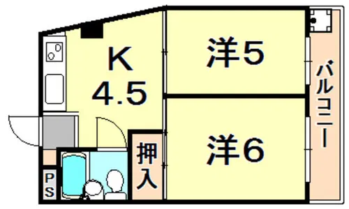 ドルフ西岡本【2階】の間取り