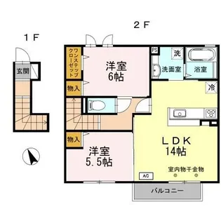 ユウハイツG【2階】の間取り