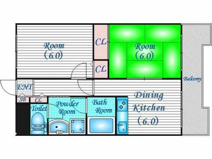 阪神ハイグレードマンション5番館【4階】の間取り