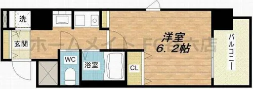 プレサンス大手前パークサイドⅡ【5階】の間取り