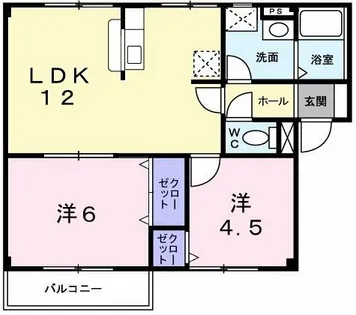 スカイハイツ王塚台【2階】の間取り