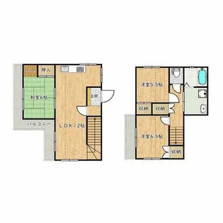 大阪府和泉市光明台1丁目【アパート】の間取り