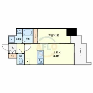 S-RESIDENCE堺blaze【2階】の間取り