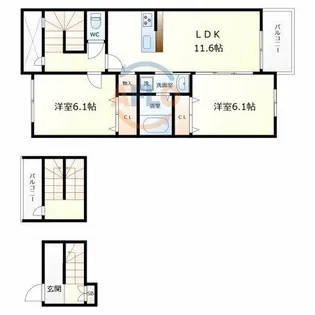Casaあびこ道【3階】の間取り