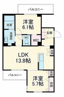 ルミエール勝【2階】の間取り