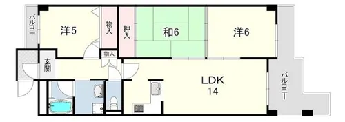 ユニライフ明石魚住【2階】の間取り