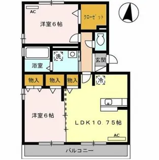 ジュノウタウン A棟【2階】の間取り