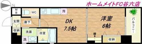 ジューム南船場【4階】の間取り