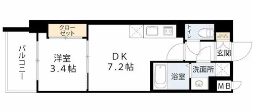 D.Clarest玉造【2階】の間取り