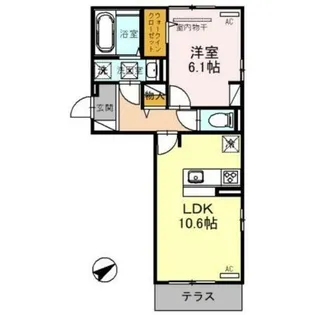 パストラル大美野【1階】の間取り