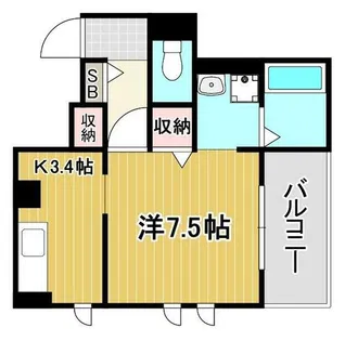 アヴニール西新町【2階】の間取り