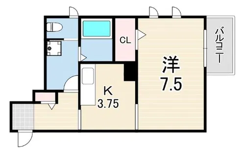アヴニール西新町【1階】の間取り