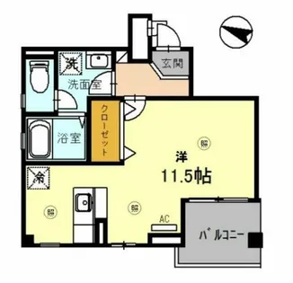 1Kの間取り画像