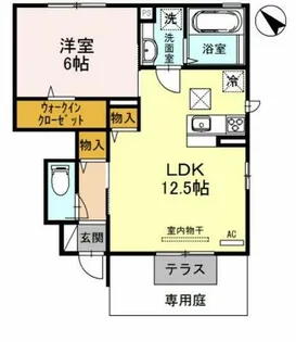 サンセール加佐【1階】の間取り