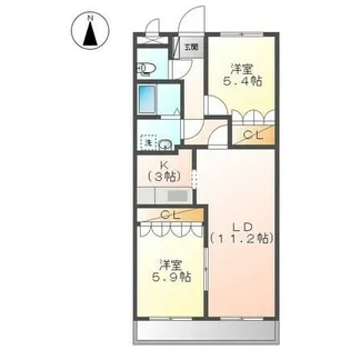 ボヌールAKI【1階】の間取り