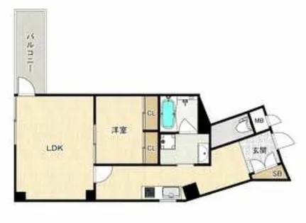 リブウッド大阪城【2階】の間取り