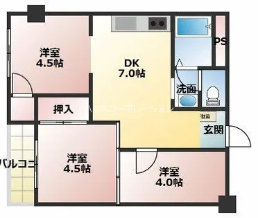 大武ハイツ【2階】の間取り