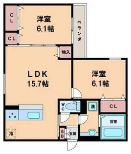 ザ・バンダイ【1階】の間取り