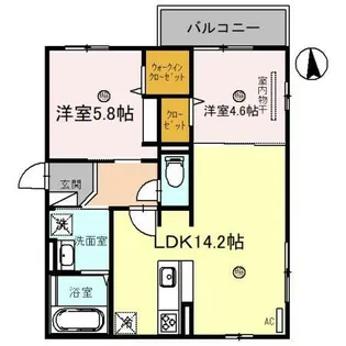 the park villa(ザパークヴィラ)狭山池【2階】の間取り