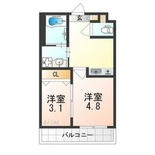 カーサフォルトナート羽曳野Ⅰ【2階】の間取り