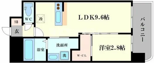 セレニテ難波グランデシュッド【7階】の間取り