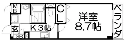 パスライト枚方香里園【3階】の間取り