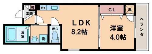 メゾンルシーヌ矢田【3階】の間取り