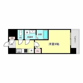 エスリード弁天町ポートヴィラ【6階】の間取り