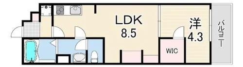 リブリ・中山手【2階】の間取り
