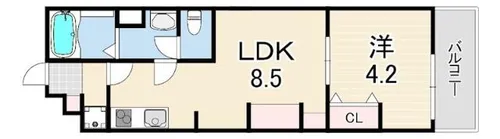 リブリ・中山手【3階】の間取り