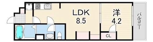 リブリ・中山手【2階】の間取り