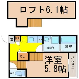 クレール名駅【2階】の間取り