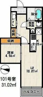 バーンメアオ ZiZi【1階】の間取り