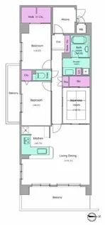 インペリアル鳳【401号室】の間取り