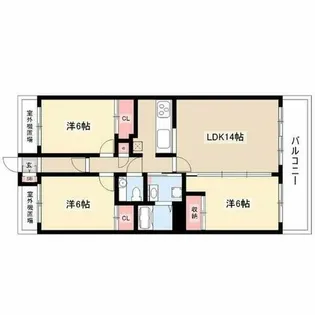 ビラ三秀山中【3階】の間取り