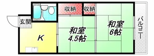 WESTヒルズ平野【6階】の間取り