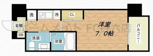ファーストフィオーレ京橋パークフロント【2階】の間取り