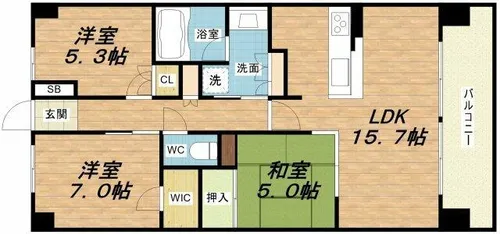 大阪ベイレジデンス【7階】の間取り