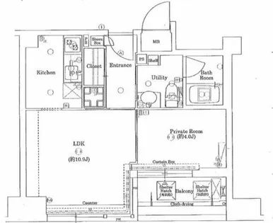 クリスタルブライト本町東【11階】の間取り