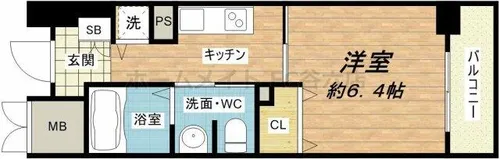 CITY SPIRE靭公園【8階】の間取り