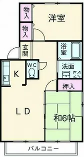 ファミール唐国【201号室】の間取り