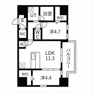 スプランディッドX(テン)【4階】の間取り