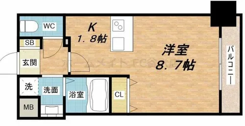 プレサンス心斎橋モデルノ【6階】の間取り