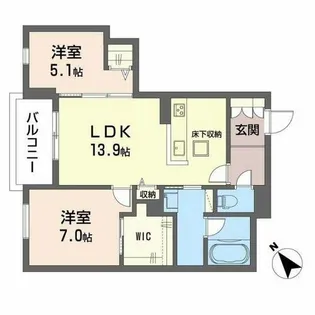 シャーメゾン日明【1階】の間取り
